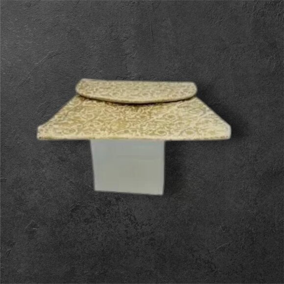 MCM Vintage Embossed Gold & White Leather Clutch Evening Bag - Picture 5 of 11